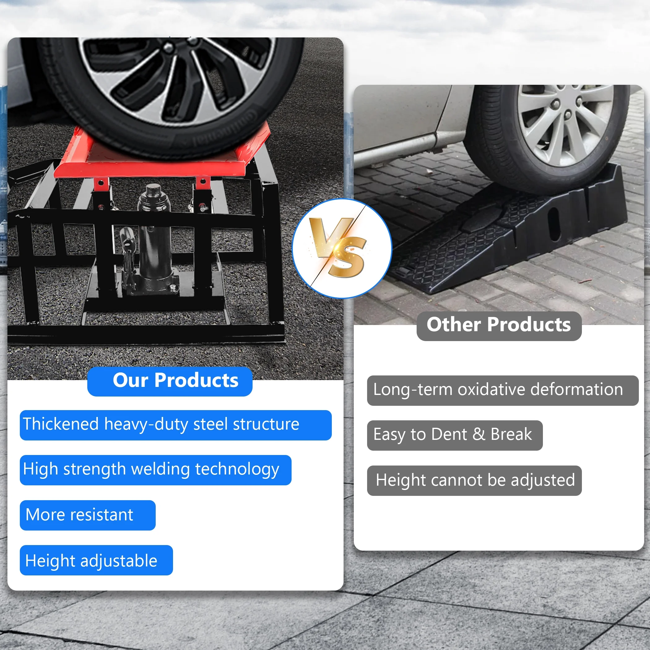 Lafati 2-Pack Hydraulic Car Ramps: Heavy-Duty Vehicle Ramps with 5T / 10000lbs Jack Load Capacity. Portable Design for Effortless Oil Changes and Car Lifts - Image 19