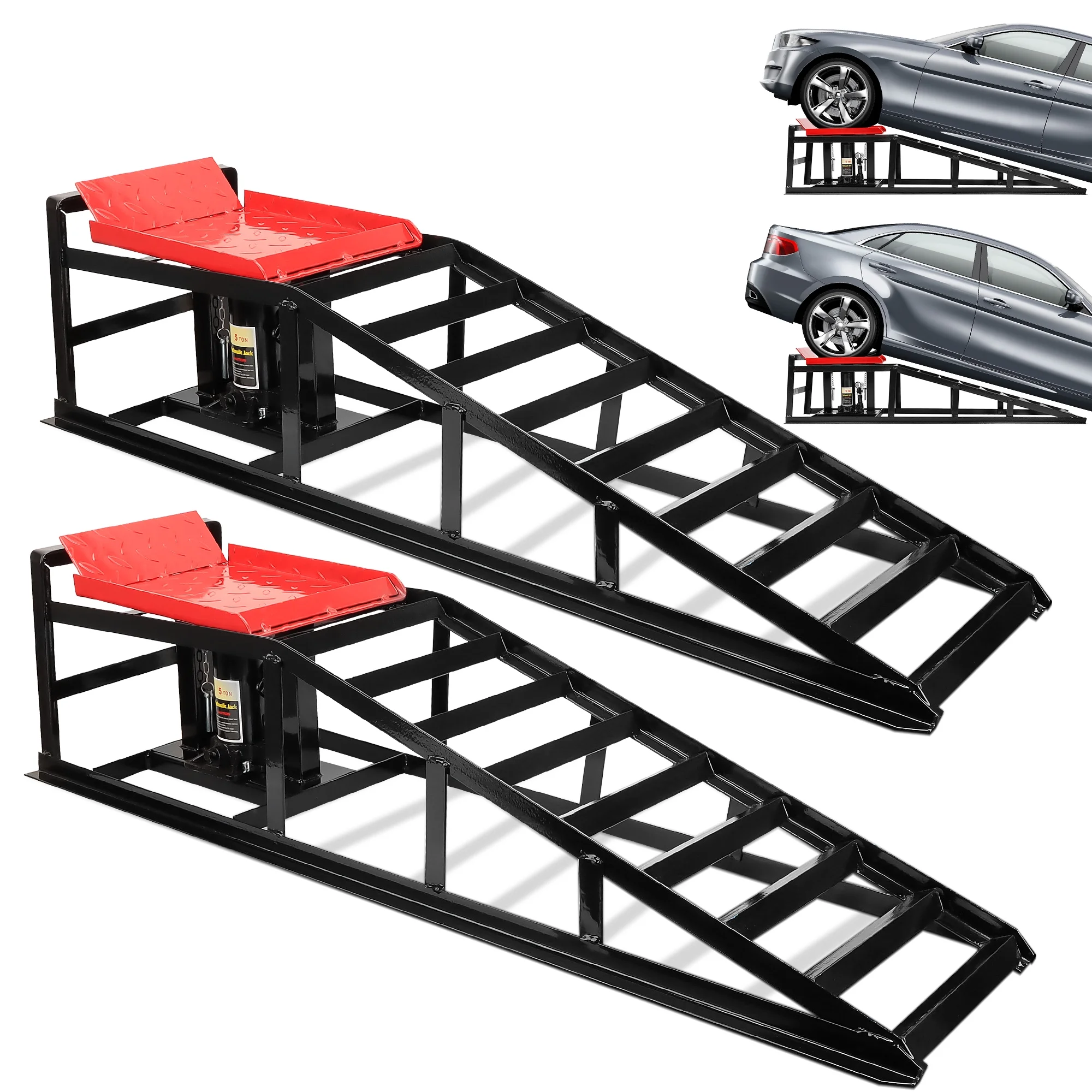 Lafati 2-Pack Hydraulic Car Ramps: Heavy-Duty Vehicle Ramps with 5T / 10000lbs Jack Load Capacity. Portable Design for Effortless Oil Changes and Car Lifts - Image 14