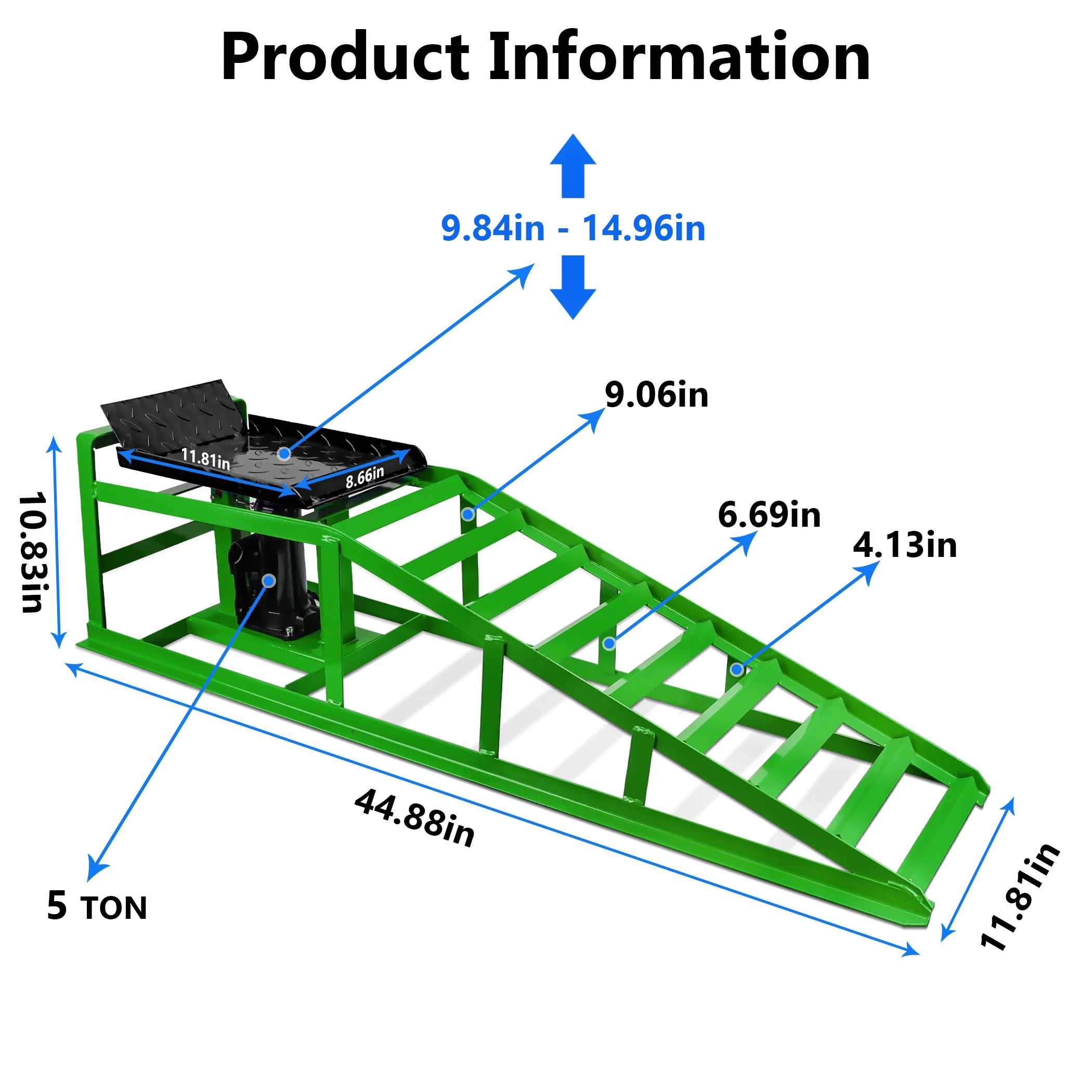 Lafati 2-Pack Hydraulic Car Ramps: Heavy-Duty Vehicle Ramps with 5T / 10000lbs Jack Load Capacity. Portable Design for Effortless Oil Changes and Car Lifts - Image 21