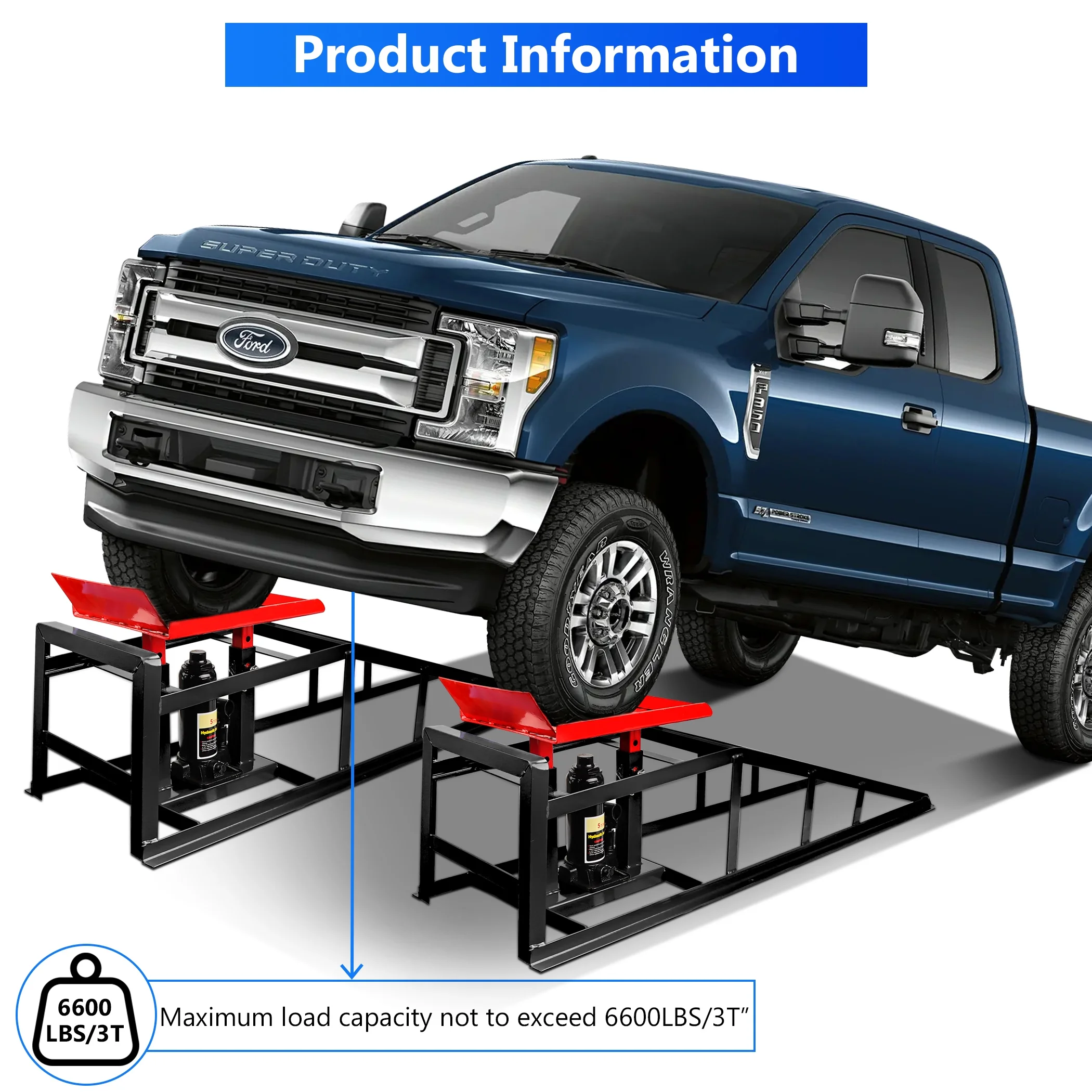 Lafati 2-Pack Hydraulic Car Ramps: Heavy-Duty Vehicle Ramps with 5T / 10000lbs Jack Load Capacity. Portable Design for Effortless Oil Changes and Car Lifts - Image 20
