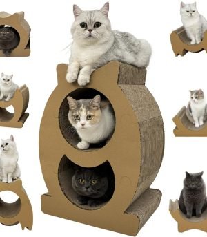 Cat Scratcher Bed Lounge Cardboard Scratching Board for Indoor Cats Multi-Functional Freely Combine Scratch Pad Toy Durable Scratcher House