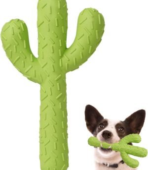 Dog Chew Toys for Aggressive Chewers, Durable Rubber Cactus Tough Toys for Training and Cleaning Teeth, Interactive Dog Toys for Small/Medium Dog