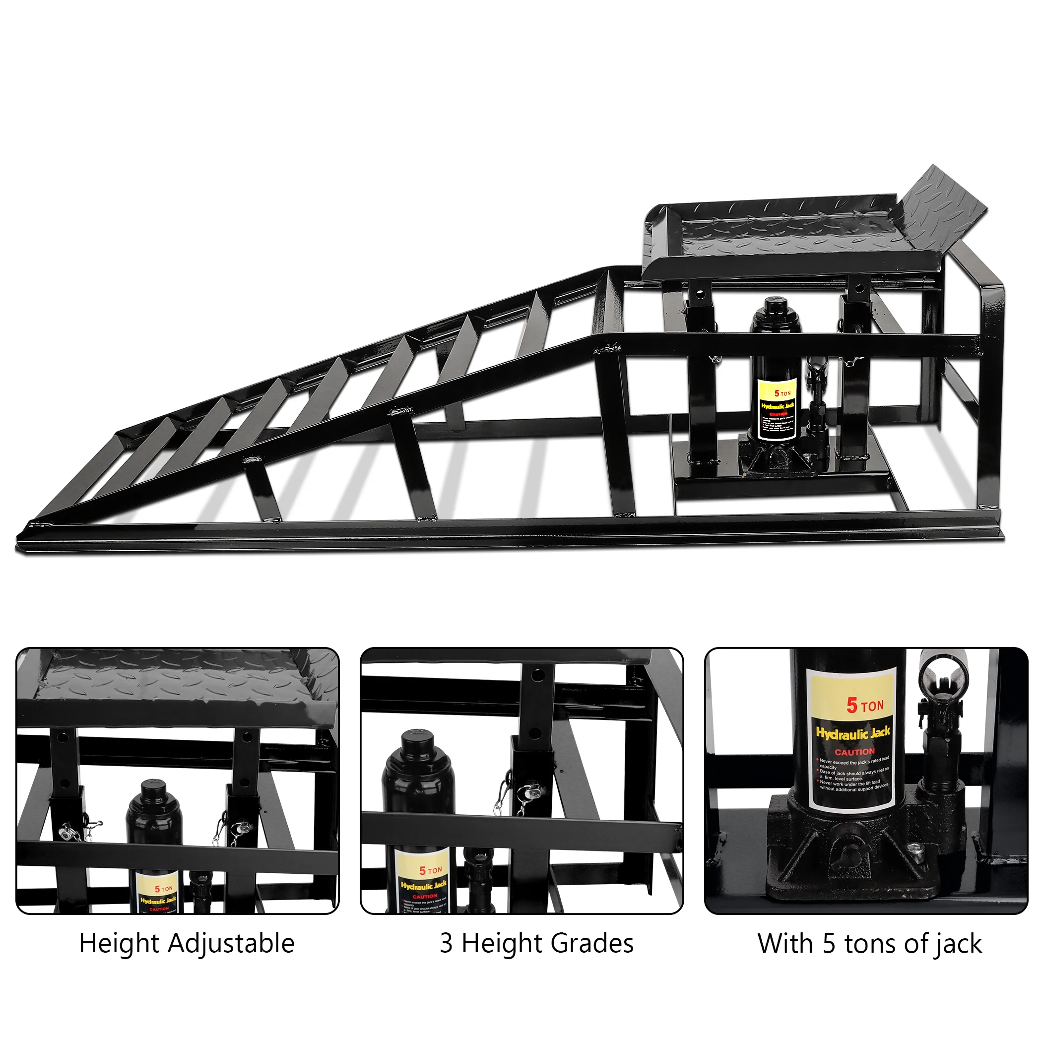 Lafati 2-Pack Hydraulic Car Ramps: Heavy-Duty Vehicle Ramps with 5T / 10000lbs Jack Load Capacity. Portable Design for Effortless Oil Changes and Car Lifts - Image 36