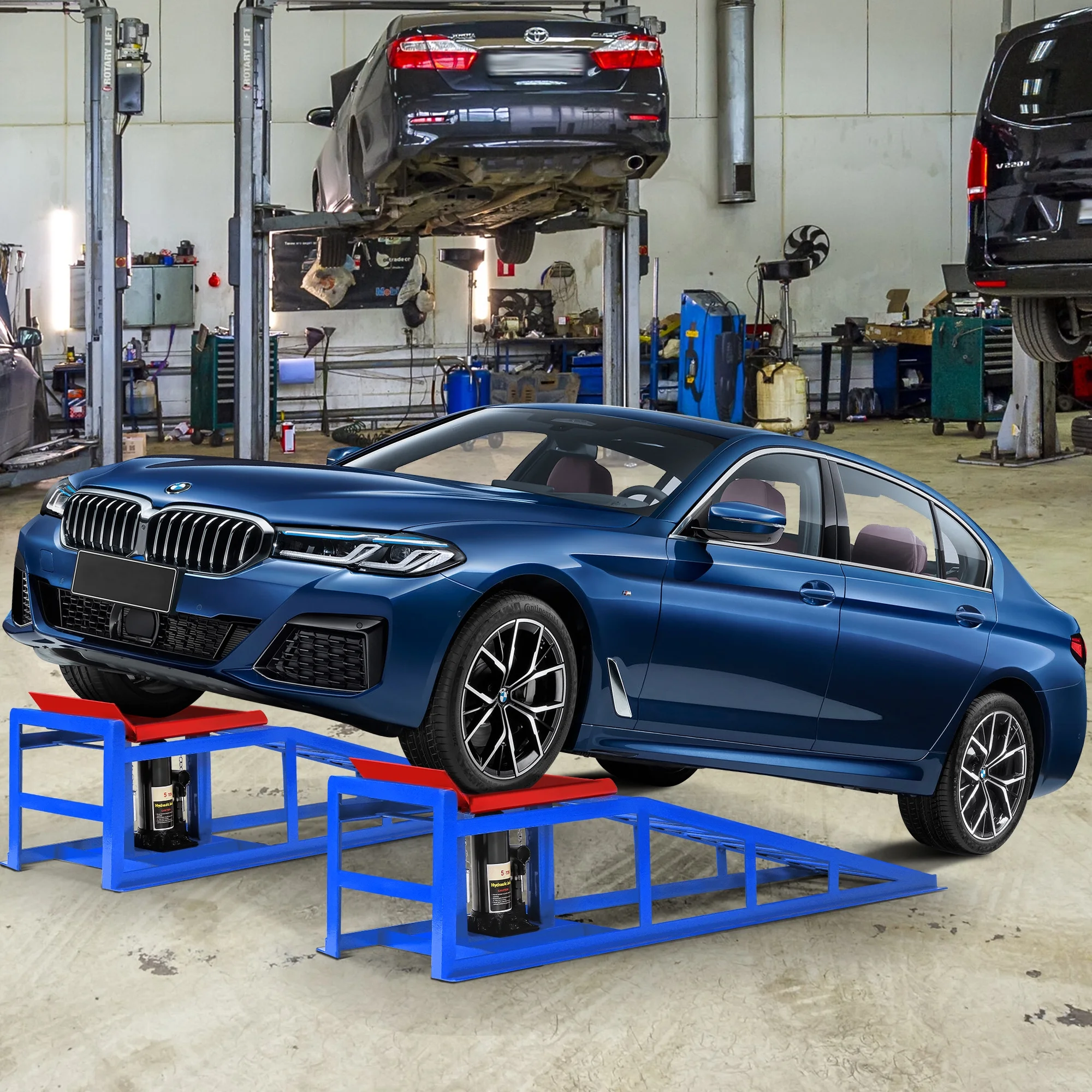 Lafati 2-Pack Hydraulic Car Ramps: Heavy-Duty Vehicle Ramps with 5T / 10000lbs Jack Load Capacity. Portable Design for Effortless Oil Changes and Car Lifts - Image 33