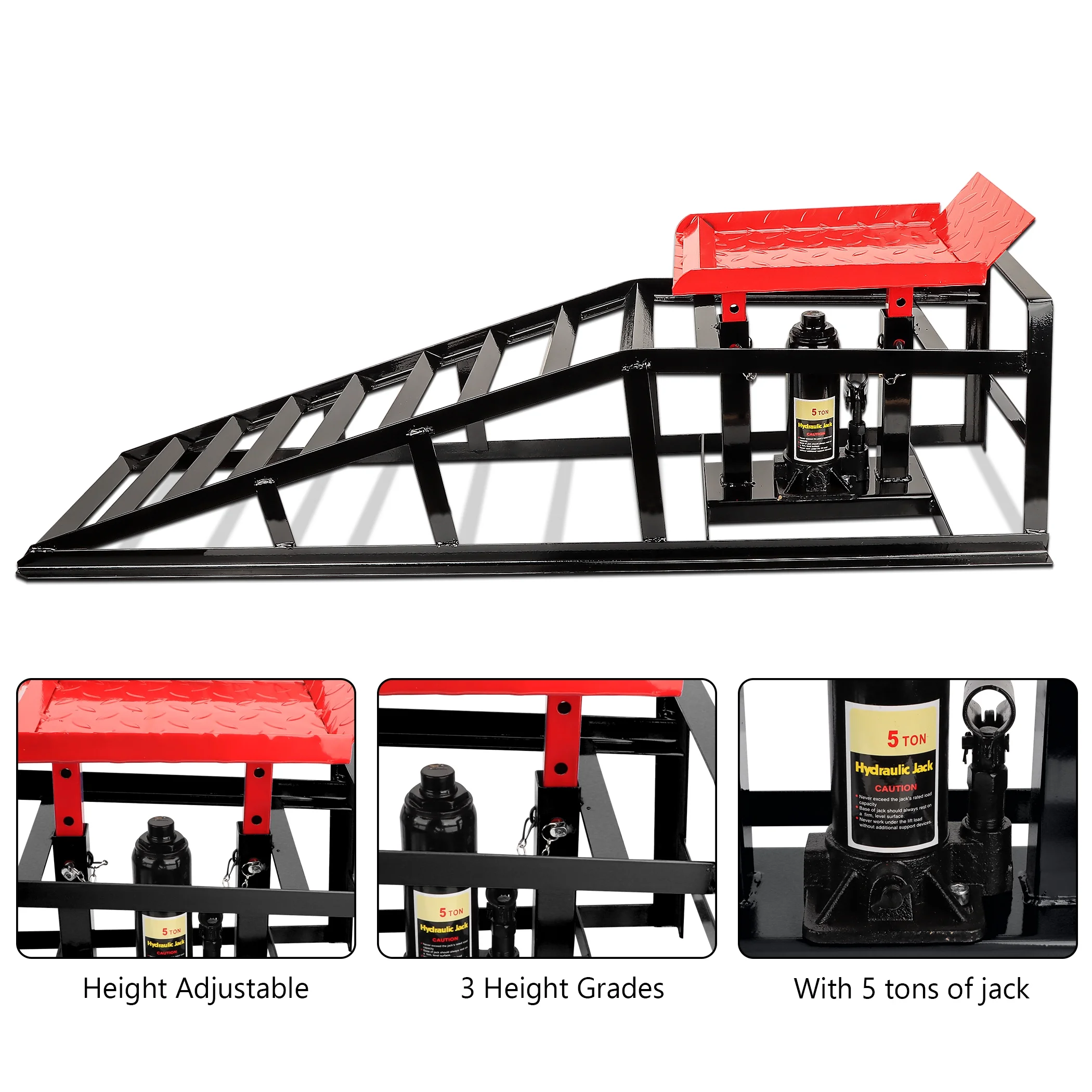 Lafati 2-Pack Hydraulic Car Ramps: Heavy-Duty Vehicle Ramps with 5T / 10000lbs Jack Load Capacity. Portable Design for Effortless Oil Changes and Car Lifts - Image 17