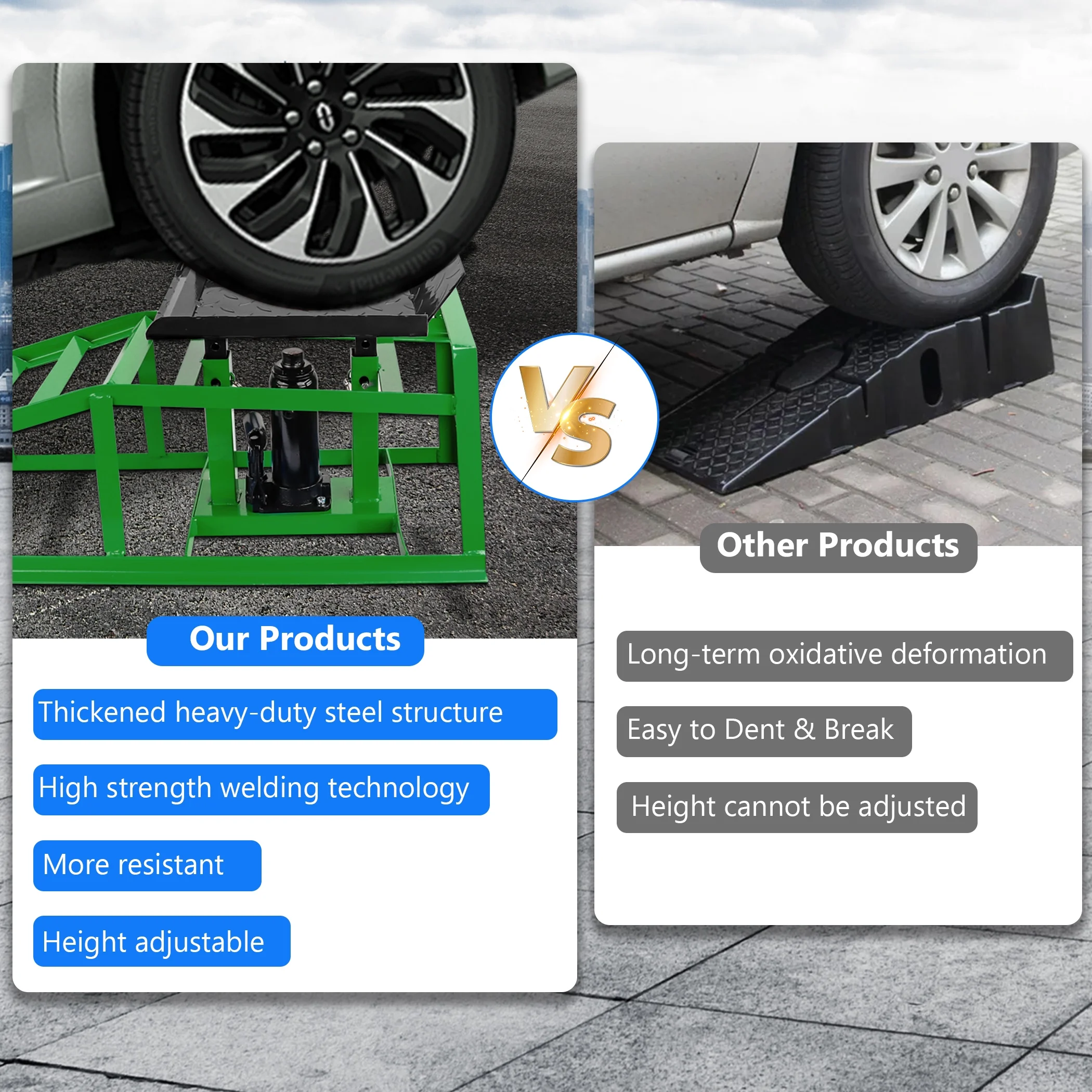 Lafati 2-Pack Hydraulic Car Ramps: Heavy-Duty Vehicle Ramps with 5T / 10000lbs Jack Load Capacity. Portable Design for Effortless Oil Changes and Car Lifts - Image 23