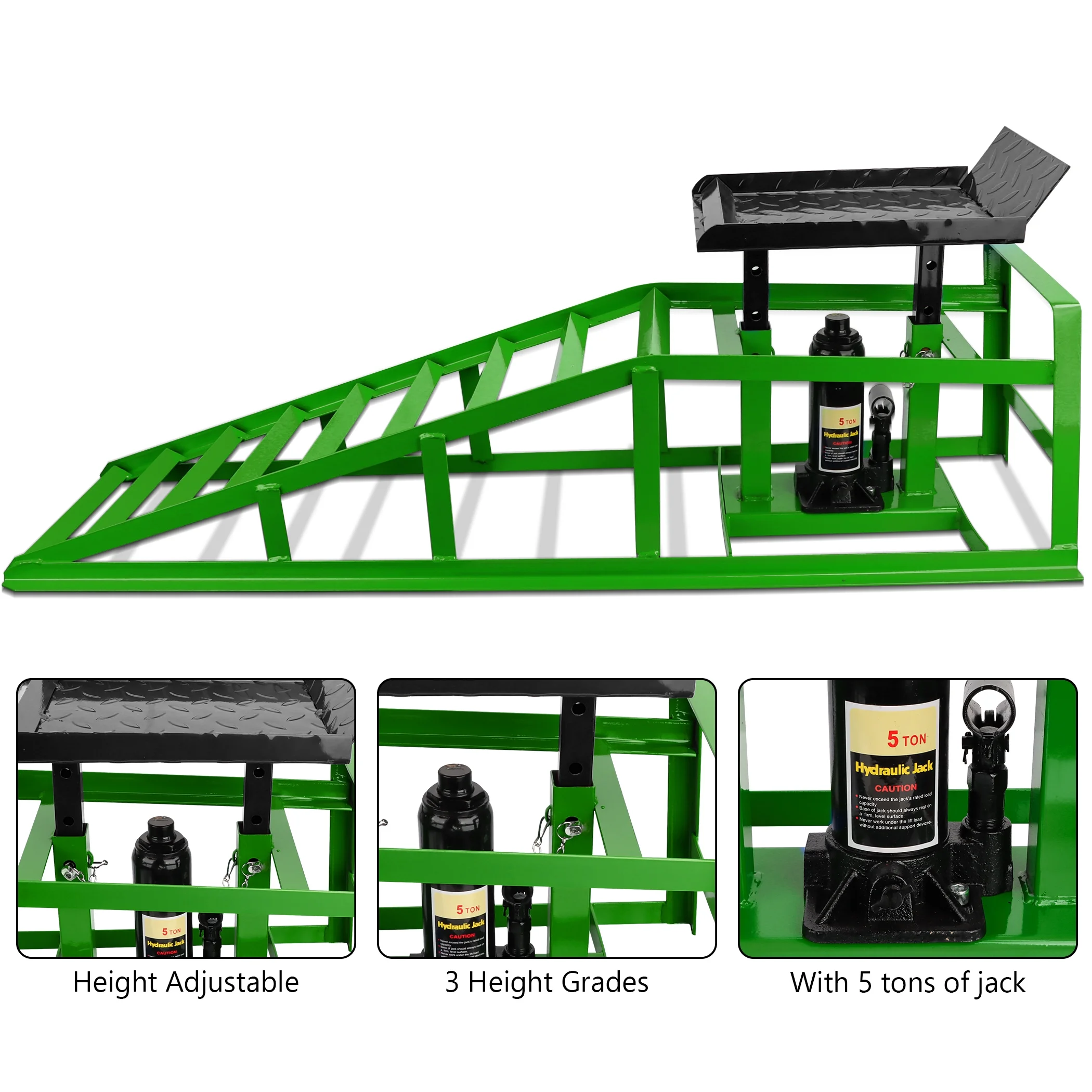 Lafati 2-Pack Hydraulic Car Ramps: Heavy-Duty Vehicle Ramps with 5T / 10000lbs Jack Load Capacity. Portable Design for Effortless Oil Changes and Car Lifts - Image 24