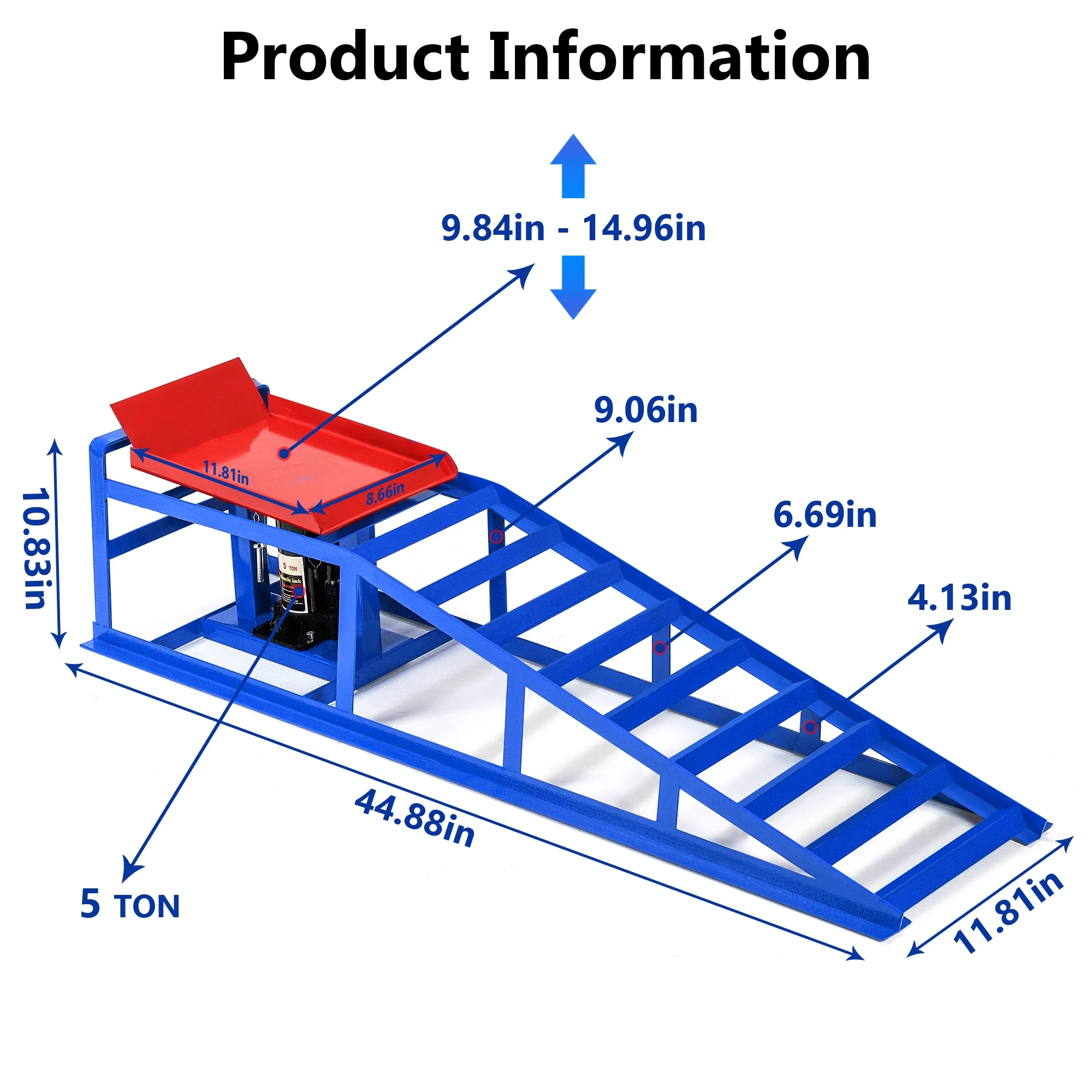 Lafati 2-Pack Hydraulic Car Ramps: Heavy-Duty Vehicle Ramps with 5T / 10000lbs Jack Load Capacity. Portable Design for Effortless Oil Changes and Car Lifts - Image 29